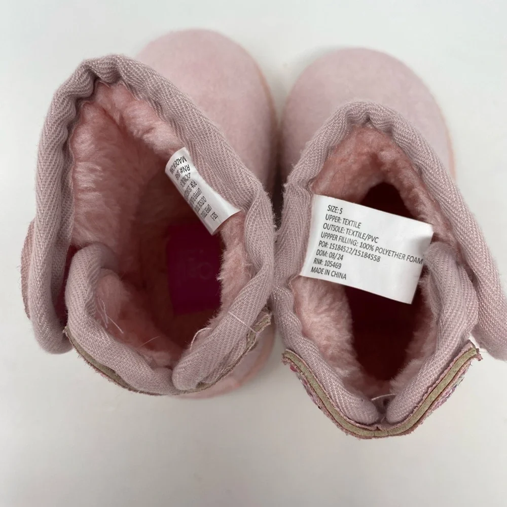 Pink Toddler Girl Lined Boots Size 5